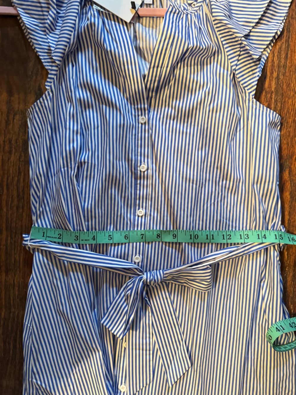 Sugarlips Blue and White Striped Midi Dress NWOT Coastal Preppy Classic Cotton - Picture 14 of 14